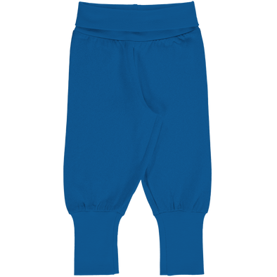 Maxomorra Blue Organic Cotton Rib Pants