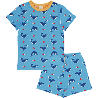 Maxomorra Dolphin Organic Cotton Short Pyjamas