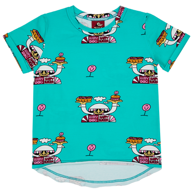 Jelly Alligator So Hungry Turquoise Short Sleeved T-shirt