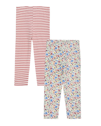 Lilly And Sid Ditsy / Stripe 2-pack Leggings