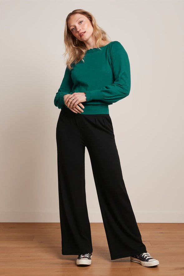 King Louie Black Milano Crepe Fintan Trousers