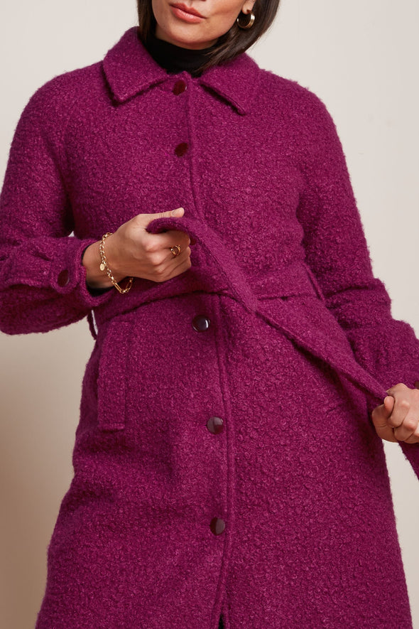 King Louie Rachel Wild Fuchsia Puff Coat