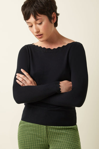 King Louie Black Cocoon Audrey Bell Top