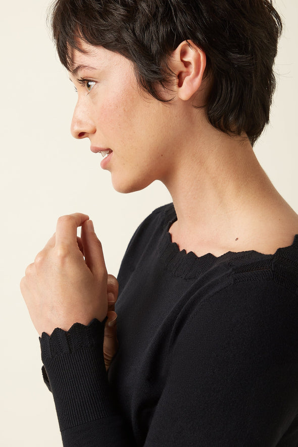 King Louie Black Cocoon Audrey Bell Top