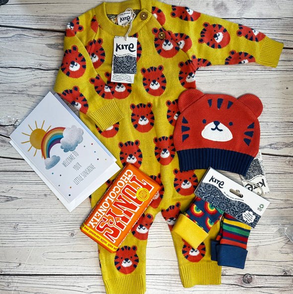 Rainbow Kids New Mum and Baby Gift Box - Tiger Romper - 3-6m