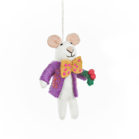 Felt So Good - Handmade Felt Jingle Whiskers Christmas Mouse Decoration