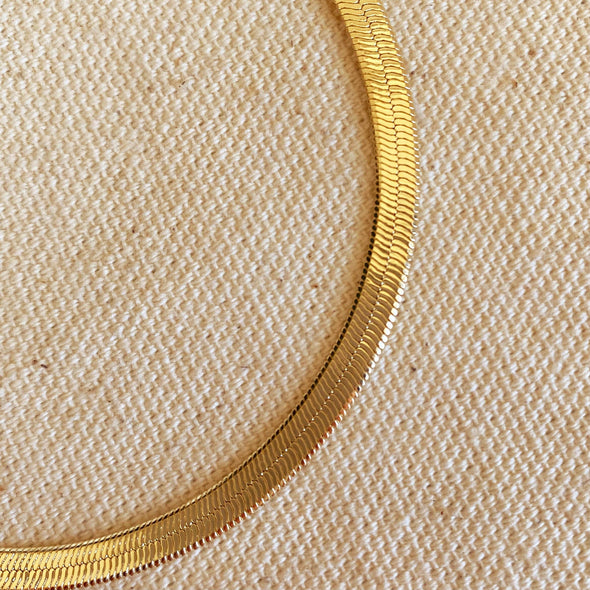 GoldFi - 18k Gold Filled 4mm Herringbone Bracelet