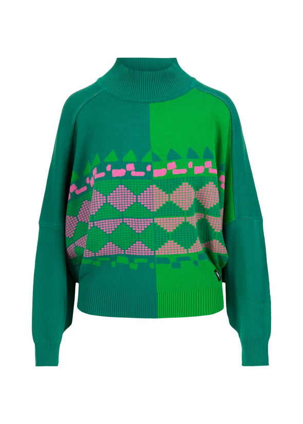 Blutsgeschwister Green Diamond Loom Egg Batwing Jumper