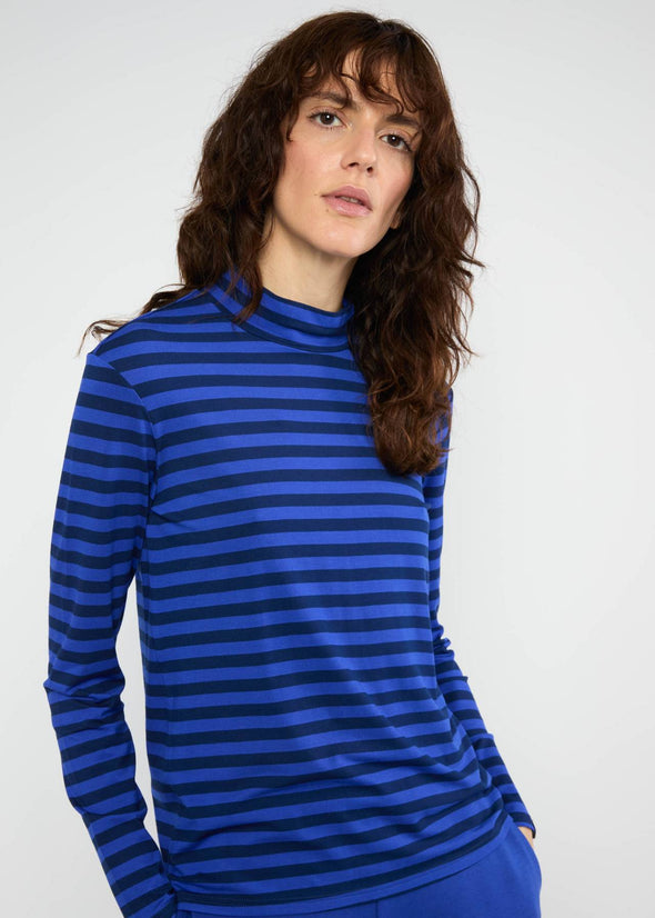 Blutsgeschwister Lonely Lips Turtle Cute Blue Sugar Stripes Top