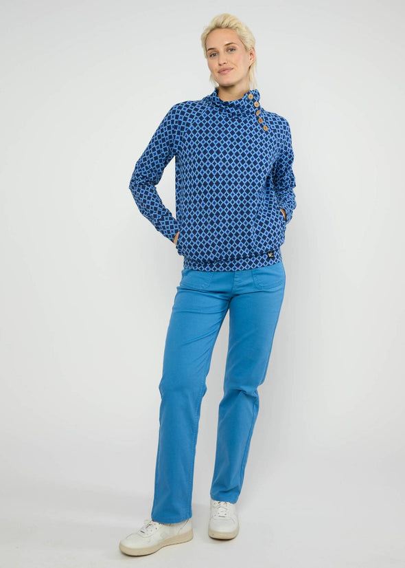 Blutsgeschwister Oh So Nett Quilted Blue Dream Sweatshirt