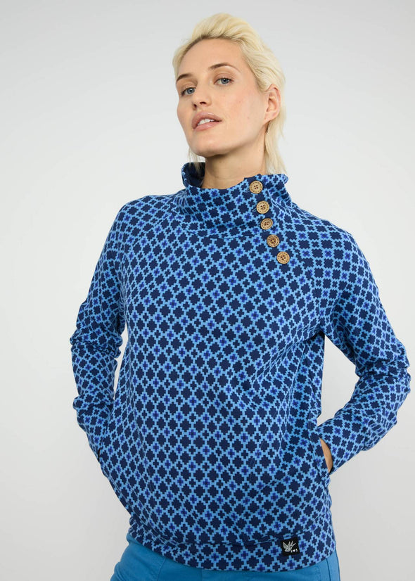 Blutsgeschwister Oh So Nett Quilted Blue Dream Sweatshirt