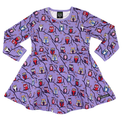 Villervalla Lilac Tree Owl Half Circle Dress