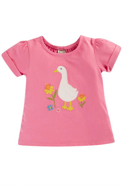 Frugi Hibiscus Duck Eva Appliqué A-Line T-Shirt