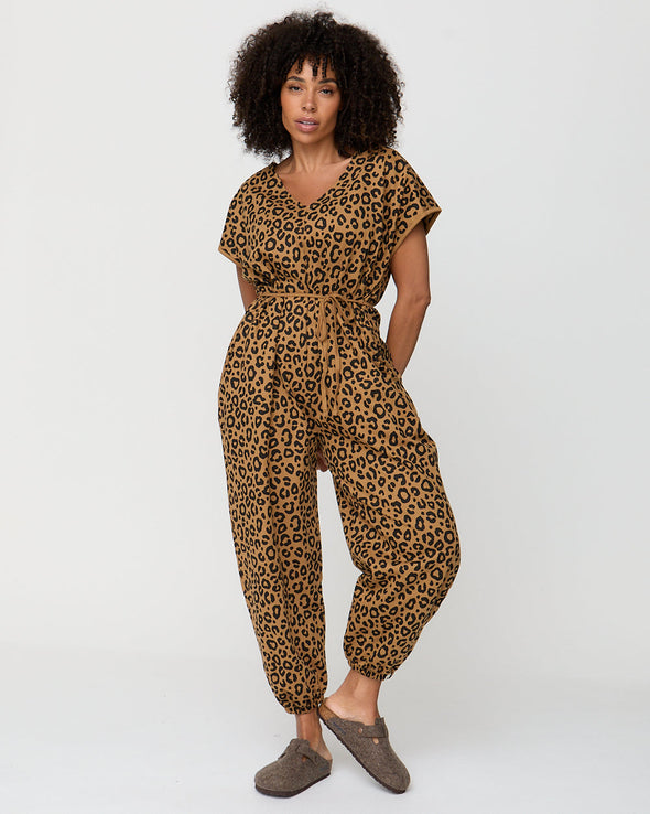 Turtledove London Brown Animal Print Rita Jumpsuit