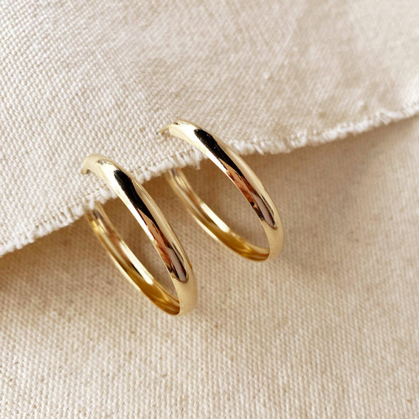 GoldFi 4cm Hollow Continuous  Hoop Earrings