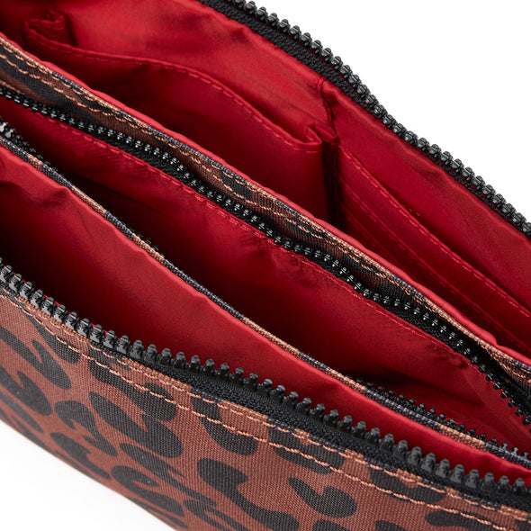 Roka Carnaby Scarlet Leopard Recycled Canvas Crossbody - XL
