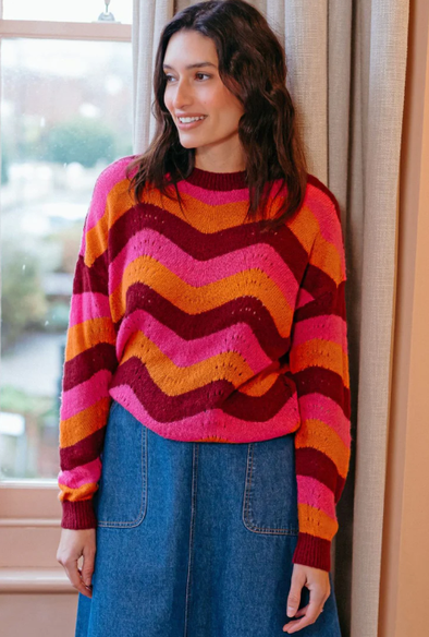 Sugarhill Brighton Evaline Berry Wave Jumper