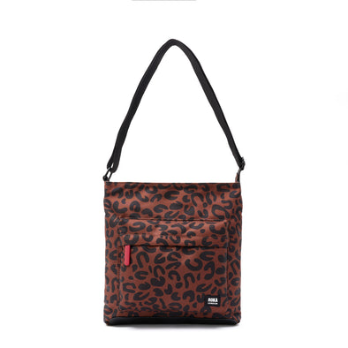 Roka Kennington Scarlet Leopard Recycled Canvas Crossbody Bag - Medium