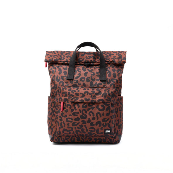 Roka Canfield B Scarlet Leopard Recycled Canvas Backpack - Medium