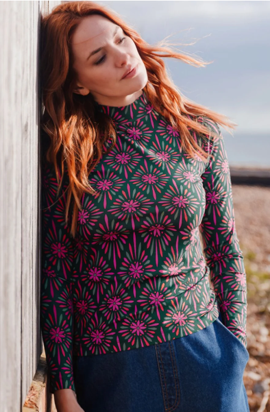 Sugarhill Brighton Annika Green/Pink Top