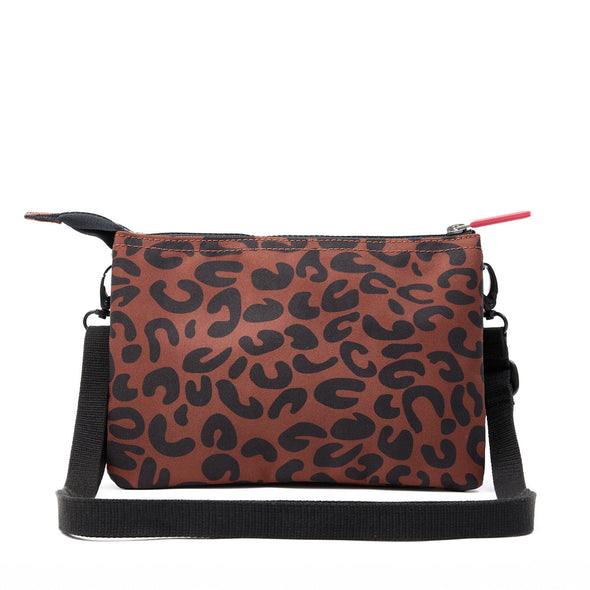 Roka Carnaby Scarlet Leopard Recycled Canvas Crossbody - XL