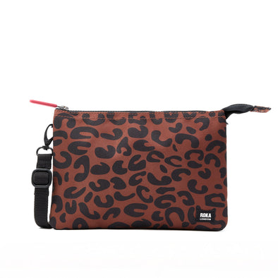 Roka Carnaby Scarlet Leopard Recycled Canvas Crossbody - XL