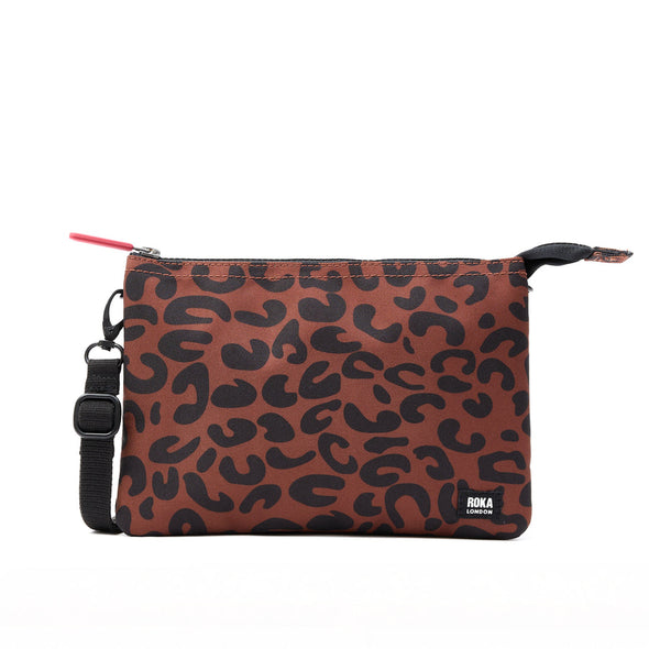 Roka Carnaby Scarlet Leopard Recycled Canvas Crossbody - XL