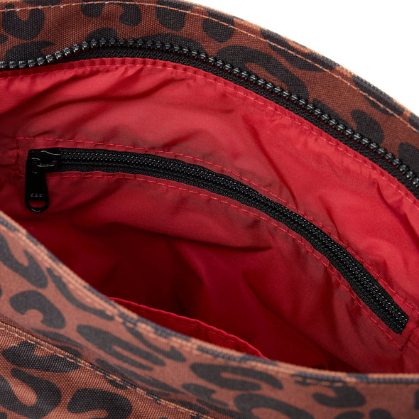 Roka Kennington Scarlet Leopard Recycled Canvas Crossbody Bag - Medium