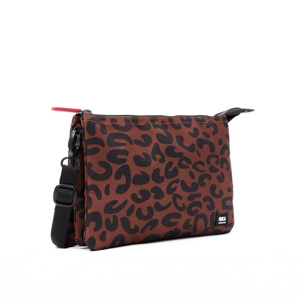 Roka Carnaby Scarlet Leopard Recycled Canvas Crossbody - XL