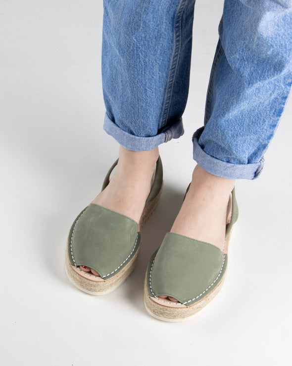 MIBO Menorcan Avarca Flatform Classic Khaki Sandal