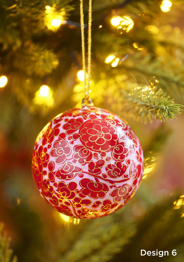 Namaste - Large Hand Painted Kashmiri Bauble