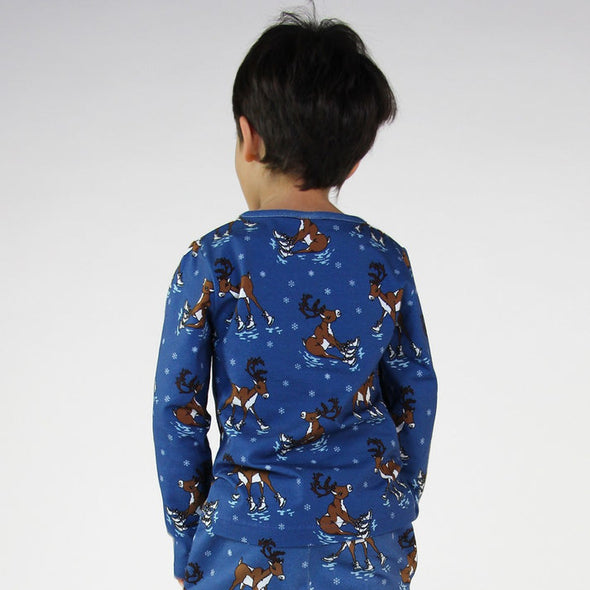 Småfolk Federal Blue Reindeer Top