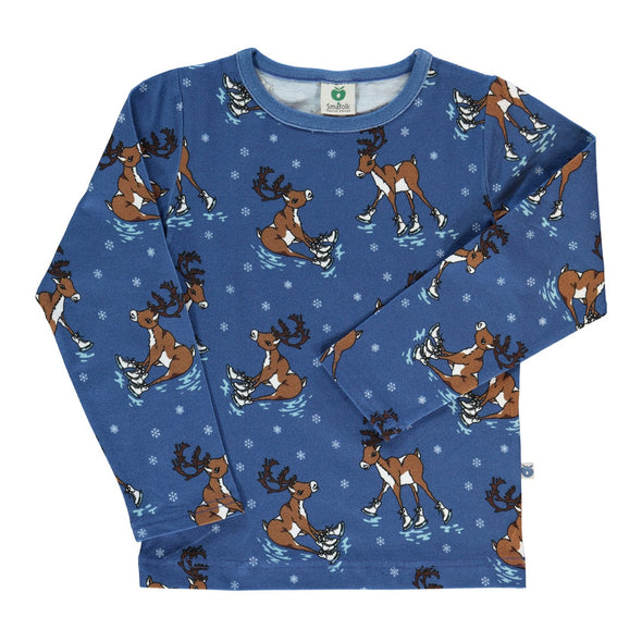 Småfolk Federal Blue Reindeer Top
