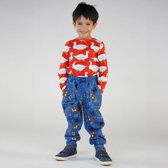 Småfolk Federal Blue Reindeer Sweatpants