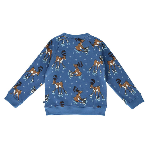 Småfolk Federal Blue Reindeer Sweatshirts
