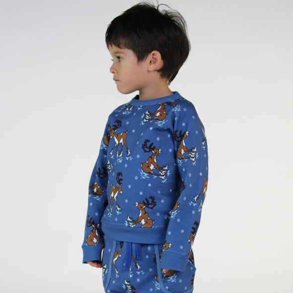 Småfolk Federal Blue Reindeer Sweatshirts