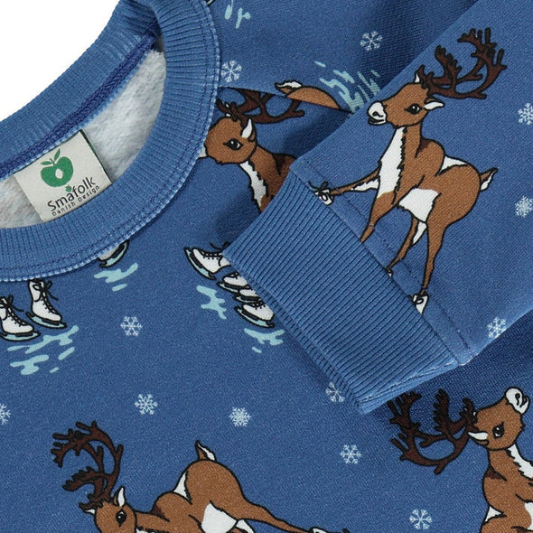 Småfolk Federal Blue Reindeer Sweatshirts