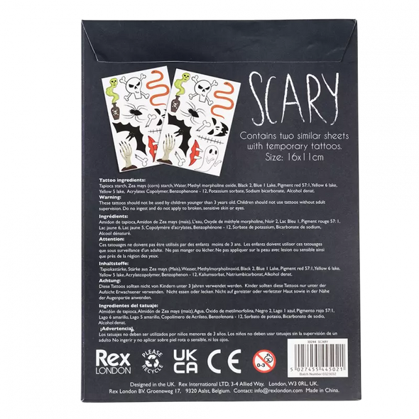 Rex of London Scary Temporary Tattoos