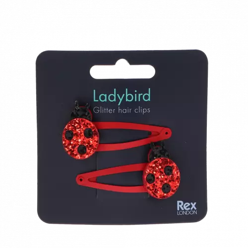 Rex of London Ladybird Glitter Hair Clips