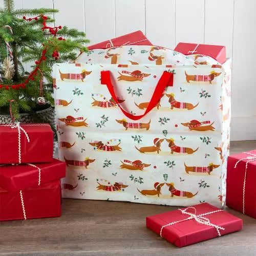 Rex of London Festive Sausage Dog Jumbo Storage Bag