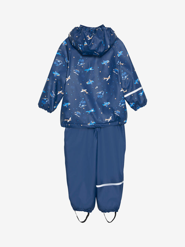 Celavi Fleece Lined Pageant Blue Waterproof Rainwear Set