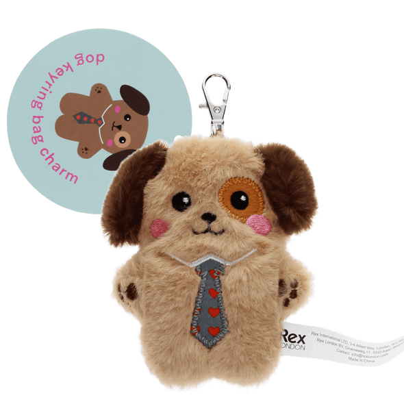 Rex of London Dog Fluffy Key Ring Bag Charm