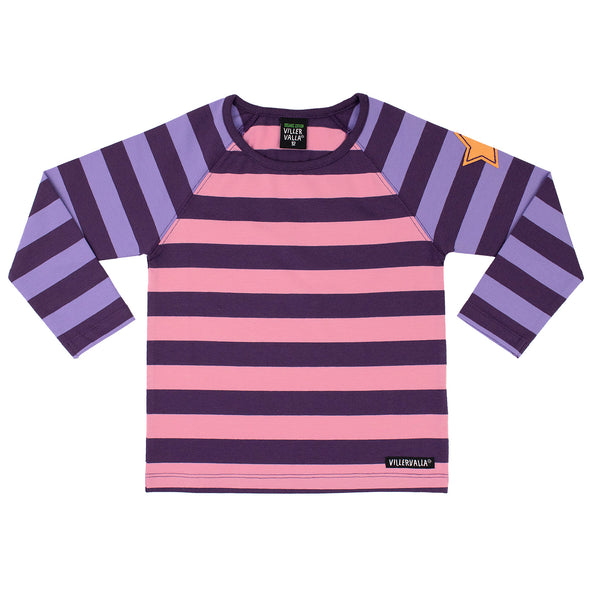 Villervalla Rose/Lilac Stripes Long Sleeved Top