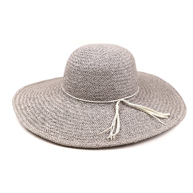 POM Grey Wide Brim Sun Hat with Sequin Detail