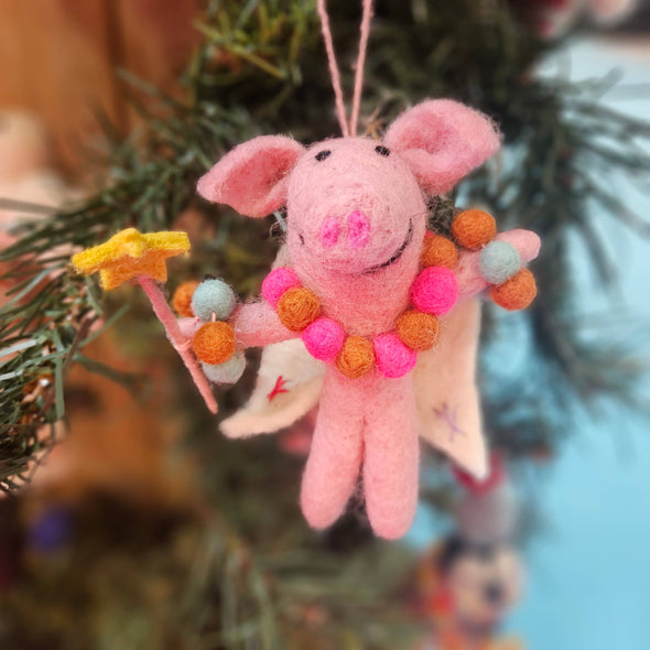 Felt So Good - Handmade Felt Penelope Porker Fairy Christmas Decoration