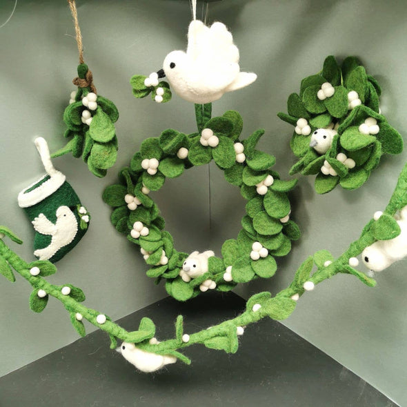 Felt So Good - Handmade Felt Biodegradable Mistletoe Sprig Christmas