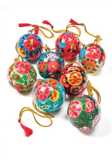 Namaste  Hand Painted Papier Mache Bauble