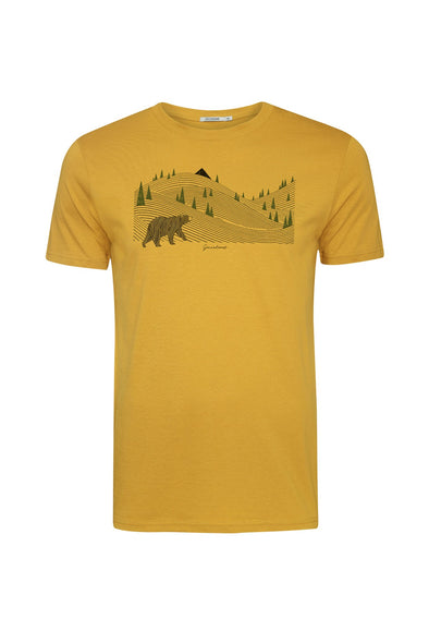 Greenbomb Men's Animal Bearland Guide Ochre T-shirt