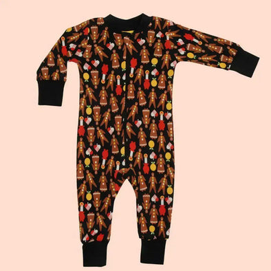 DUNS Gingerbread Black Zip Suit