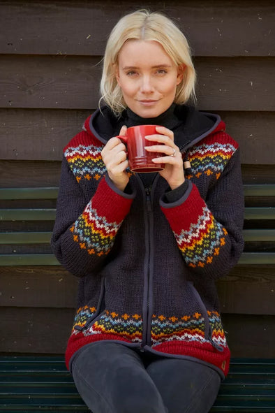 Pachamama Women's Clifden Charcoal Fleece Lined Hoodie